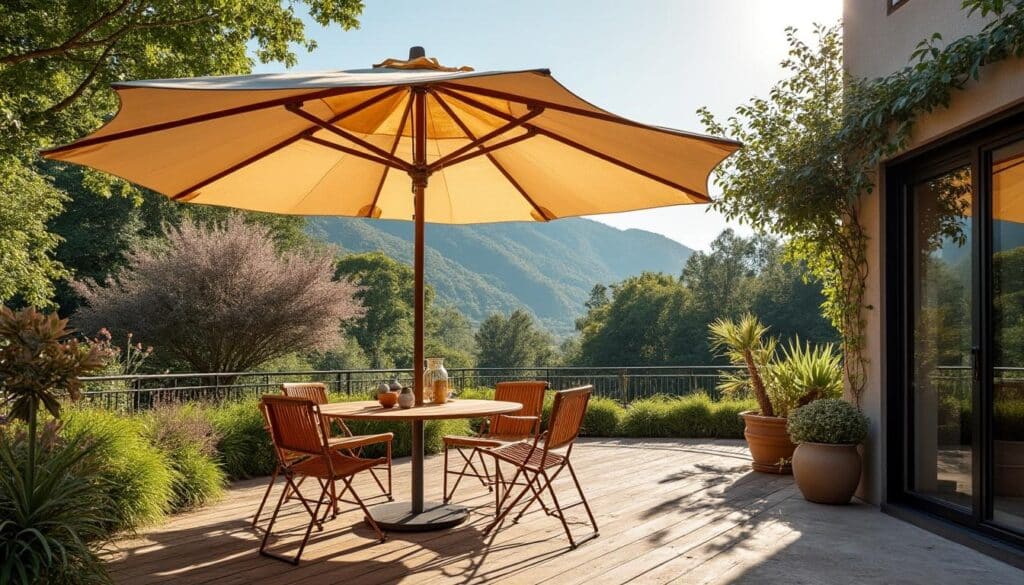 Pourquoi un parasol terrasse peut-il devenir couleur pâle