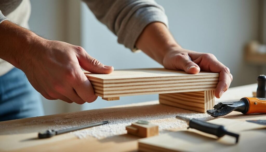 Sécuriser la fixation d'une étagère à l’aide de clous et perceuse