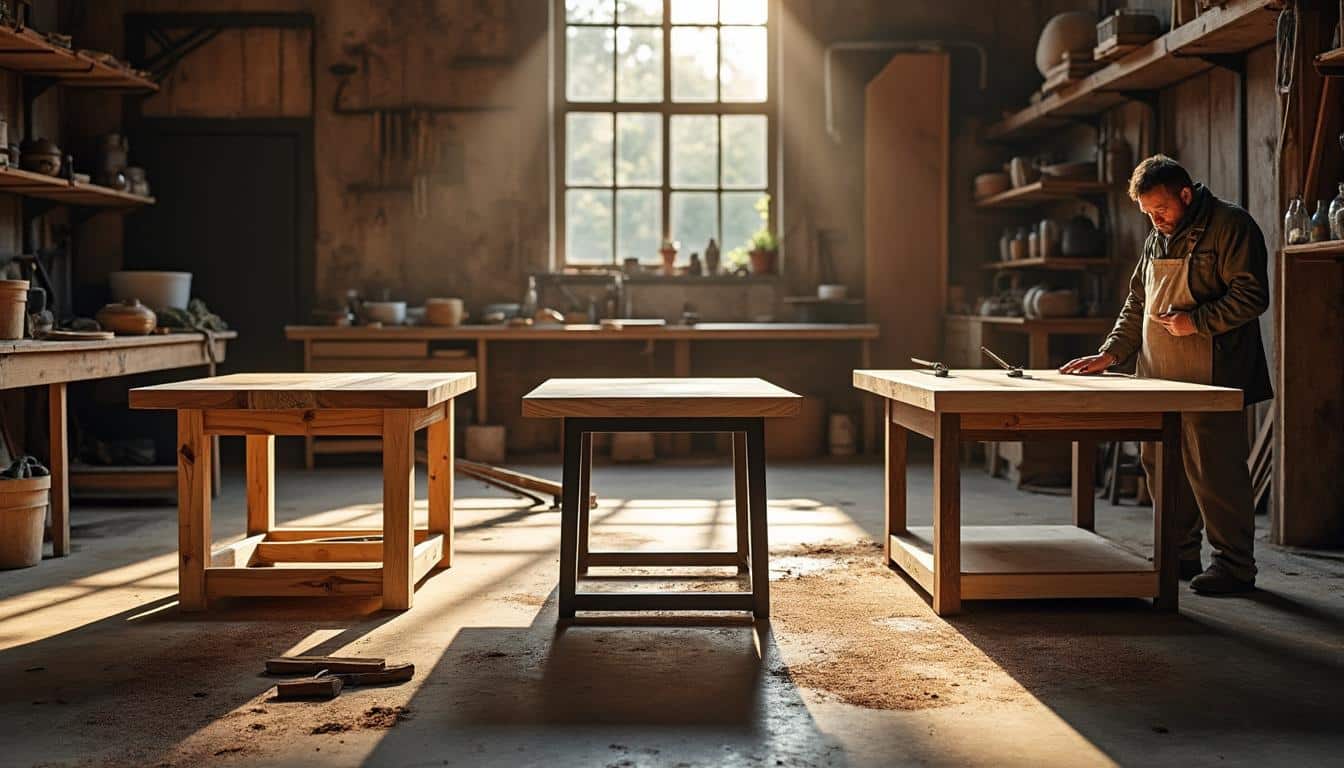 Illustration: Choisir entre une table à scier fixe, mobile ou multifonctionnelle selon vos besoins