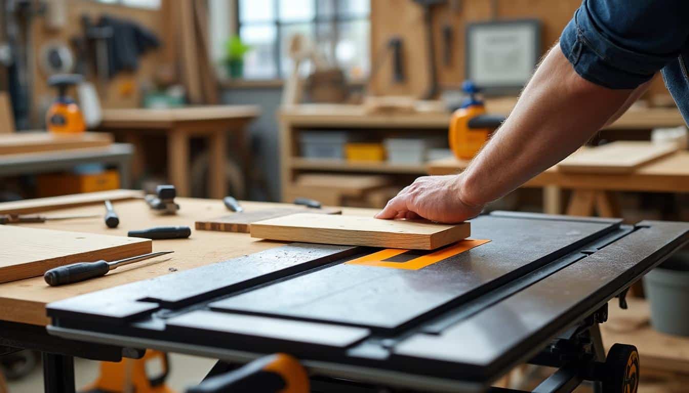 Illustration: Les fonctionnalités techniques et caractéristiques de la table pour scie sauteuse Parkside