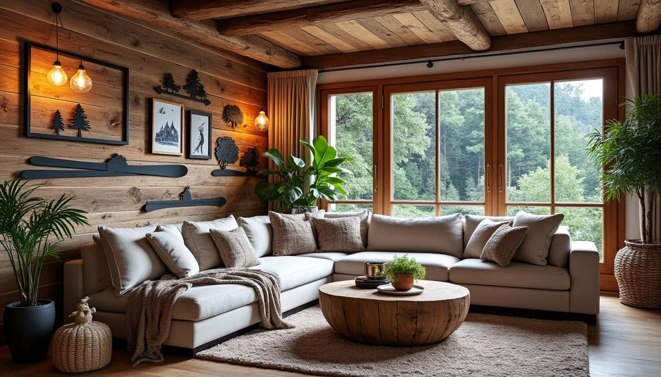 Illustration: Les matériaux et éléments décoratifs pour une ambiance boisée et authentique