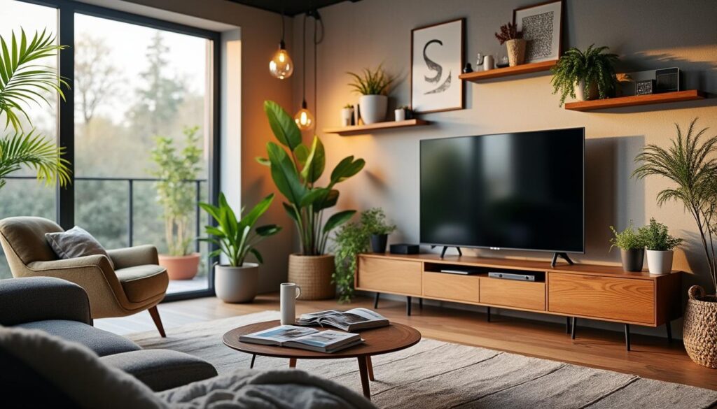 Décoration murale du salon TV : astuces pour un espace moderne et chaleureux
