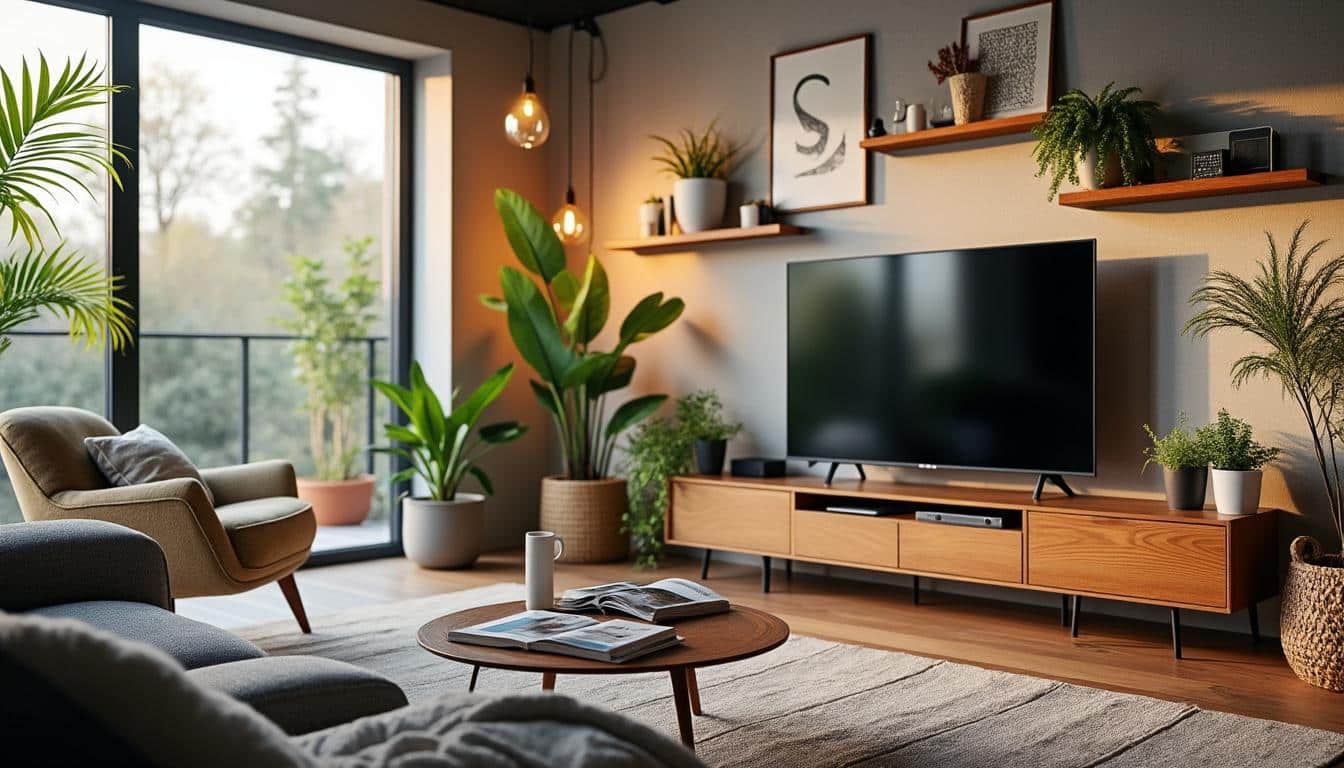 Décoration murale du salon TV : astuces pour un espace moderne et chaleureux
