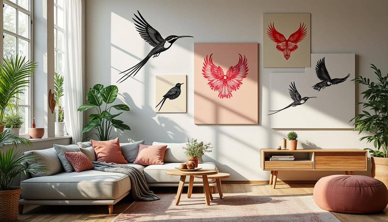 Illustration: Les différentes catégories de déco murale avec motifs d’oiseaux