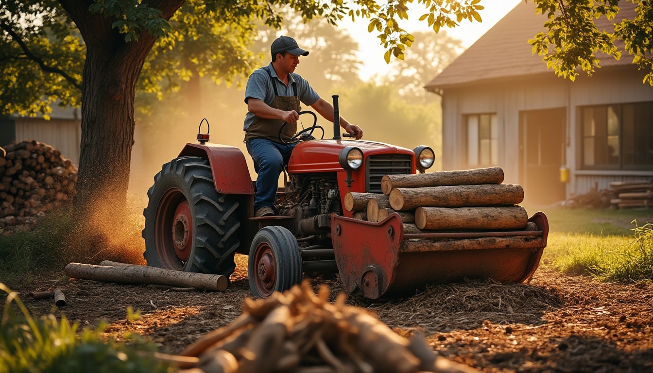 Illustration: Comprendre le fonctionnement du banc de scie à bûche entraîné par la prise de force du tracteur