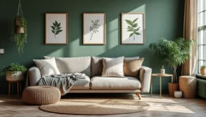 Décoration murale en vert sauge : élégance et ambiance apaisante