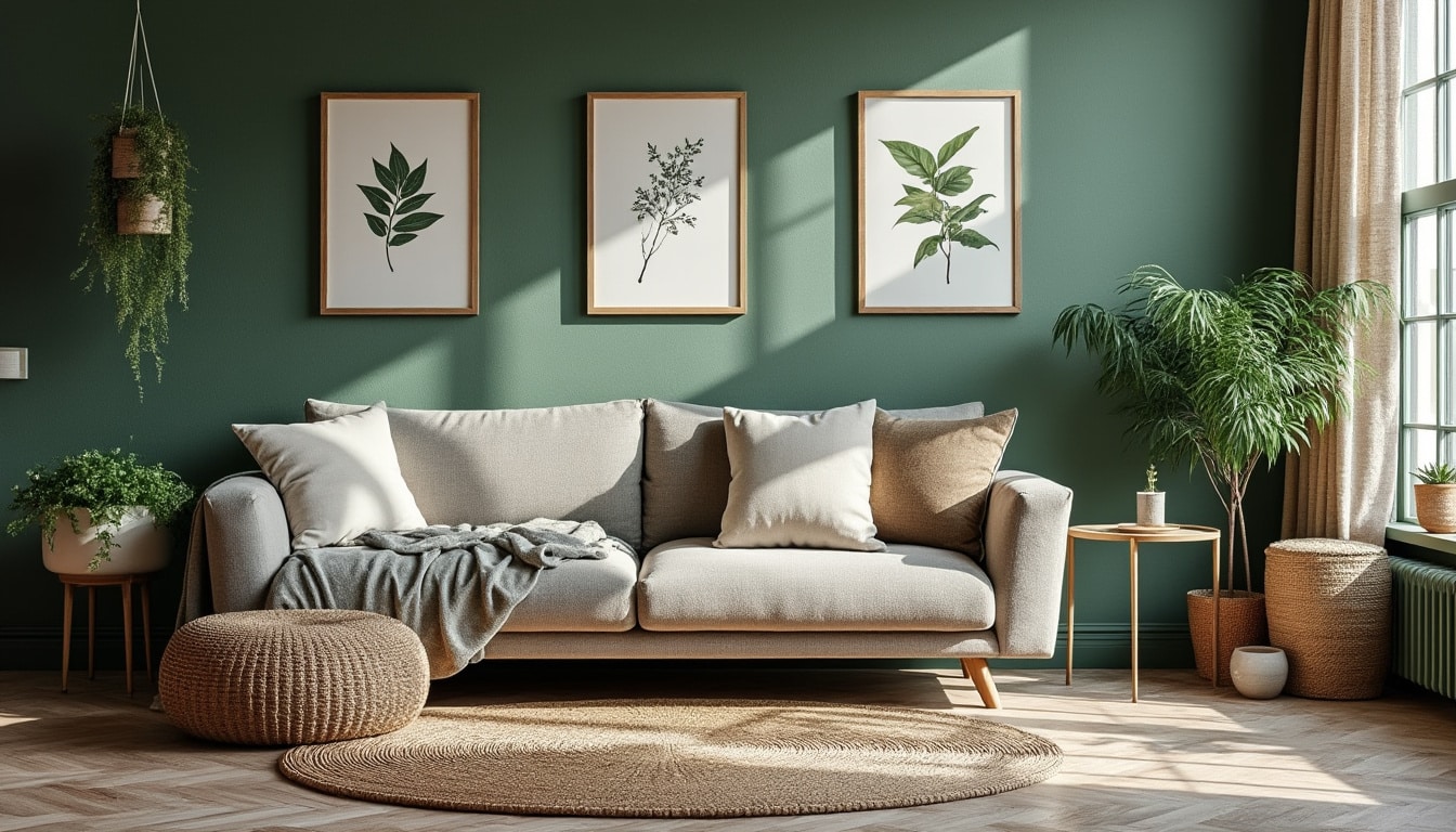 Décoration murale en vert sauge : élégance et ambiance apaisante