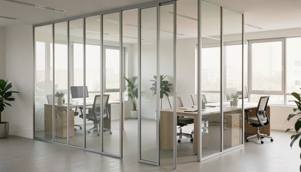 Cloison amovible en aluminium pour aménager un bureau