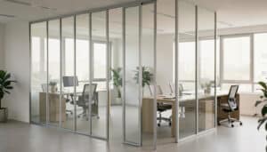 Cloison amovible en aluminium pour aménager un bureau