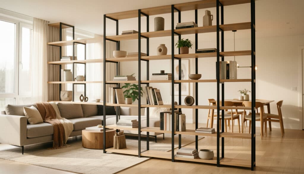 Cloison étagère pour séparer une pièce avec style